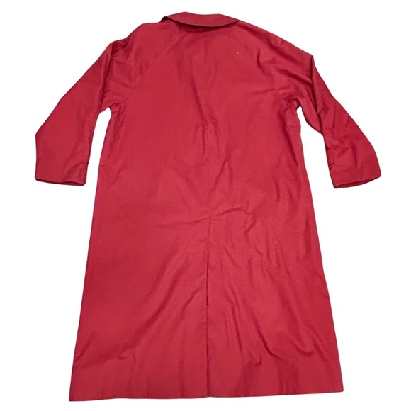 Vintage Burberrys’ Red Trench Coat with Nova Check Lining – Made in England - Picture 7 of 9